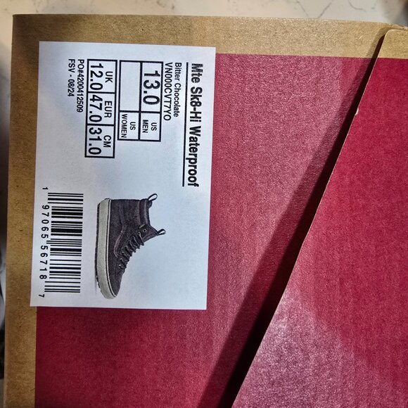 Vans Sk8-Hi MTE Primaloft All Terrain Waterproof Shoes Boots Chocolate SZ 13 NEW - Picture 10 of 16